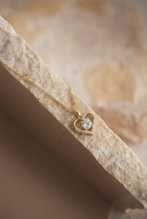 Collar corazón estilo diamante