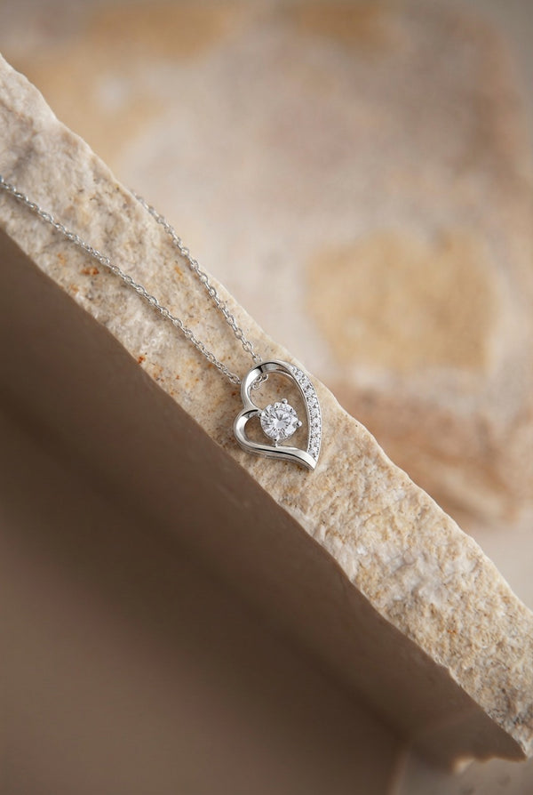 Collar colgante corazón circonita cristal